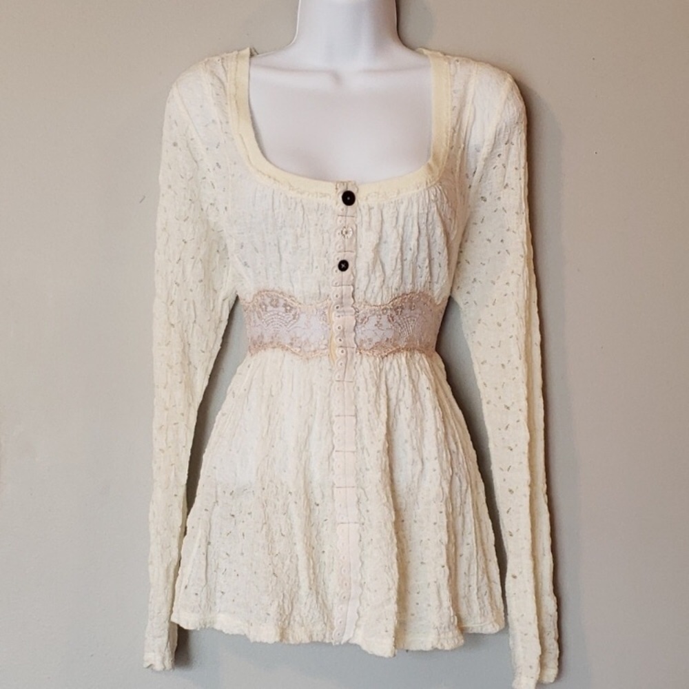 Free people lace long sleeve shirt